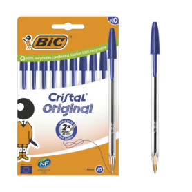 Ensemble de Stylos Bic Cristal Original 516352 Bleu (10 Unités)