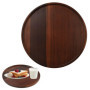 Kleemeiero Plateau de Service Rond en Bois 30CM Assiettes Rondes en Bois Plats de Table Vintage Ronde Rond Assiette à Thé Platea