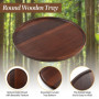 Kleemeiero Plateau de Service Rond en Bois 30CM Assiettes Rondes en Bois Plats de Table Vintage Ronde Rond Assiette à Thé Platea