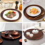 Kleemeiero Plateau de Service Rond en Bois 30CM Assiettes Rondes en Bois Plats de Table Vintage Ronde Rond Assiette à Thé Platea
