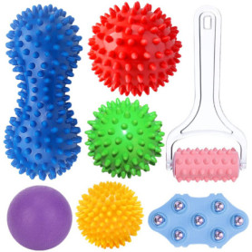 Boule de massage,Balle de massage,rouleau masseur, balle lisse lacrosse et balles à picots - Réflexologie Acupression, Fascite p
