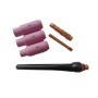 ELCAN Torche de soudage TIG 17V de 4 mètres avec connecteur 10-25 installé et connecteur supplémentaire 35-50, pistolet TIG vala