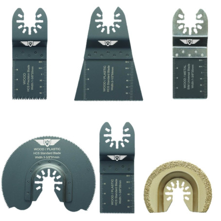 6 x TopsTools FAKA6 Fast Fit Mix Lames pour Dewalt, Stanley, Black et Decker, Bosch, Fein Multimaster, Multitalent, Makita, Milw