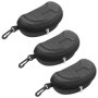 NEUSID Lot de 3 étuis rigides pour lunettes de soleil - Avec clip de ceinture - Grand - Noir - Organiseur portable - Avec fermet