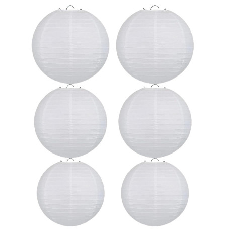 ZYEKIU 6 Pièces Abat Jour Papier Lampe Papier Abat Jour Lanterne Rond En Forme de Boule Lampions Classiques pour Jardin, Mariage