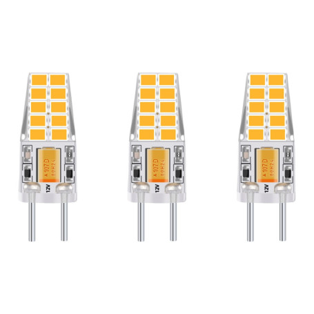 Bonlux 3-PCS 3W 12V G6.35 LED Ampoule Culot T3 / T4 / T5 G6.35 / GY6.35 Base Blanc chaud 3000K Remplacement de 30W Ampoule Halog