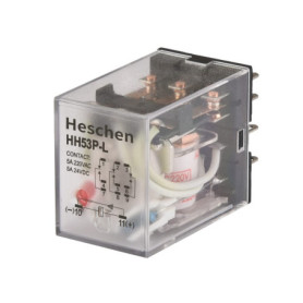 Heschen Gereral HH53P-L Relais de puissance 220 VAC Bobine 5 A 220 VAC/24 VDC 3PDT 11 broches Bornes Indicateur LED