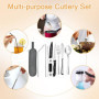 SLTAXAR 9 PCS Set de Couverts en Inox Portable Ensemble de Couverts de Table Ensemble de Couverts de Voyage Camping Couverts de 