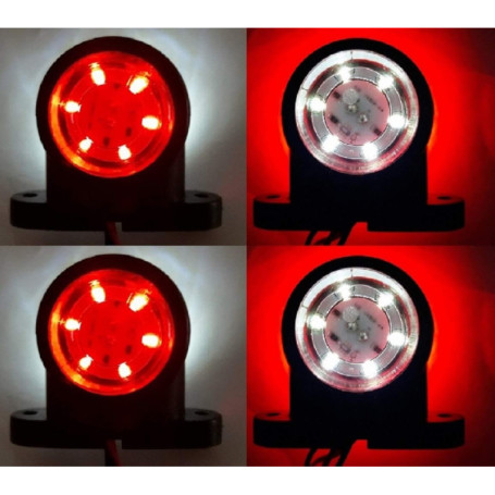 VNVIS 4 x petits feux de position latéraux LED 12 / 24V rouge/blanc s'allume châssis de camion remorque de camping-car