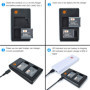 DSTE Lot de 2 chargeurs de Batterie VW-VBX090 (1400 mAh/3,7 V) compatibles avec Panasonic HX-WA03, HX-WA2, HX-WA2GKHX-WA20, HX-W
