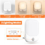 FOMYHEARD Lot de 2 Veilleuses LED, Veilleuse Prise Electrique avec 5 Niveaux Luminosités avec Capteur de Crépuscule et Humain,Ve