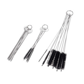 Lot de 15 brosses de Nettoyage et 10 Aiguilles de Nettoyage pour Petites Ouvertures, Tubes, tuyaux, par Exemple : Pistolet à Pei
