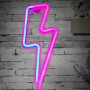 Nizirioo Flash Néon LED pour Décoration Murale : Lightning Bolt avec Lumière Rose et Bleue - Panneau Néon pour Chambre, Bars, Fê