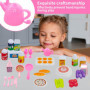 HDGSAFD 43 Jouets De Maison De Jeu Et 7 Accessoires De Fruits, Mini Jouets pour Enfants, Modèles Alimentaires Miniatures, Access