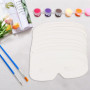 HDGSAFD Masques Vierges 40 Pièces Et 1 Jeu De Peintures Au Pinceau, Matériaux De Masques De Bricolage, Masques en Papier pour En
