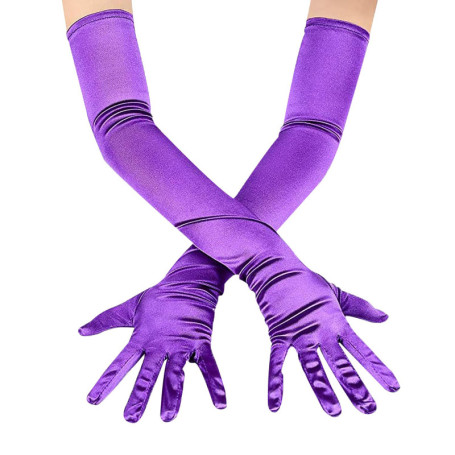 JTMKYO 1 paire de gants longs coudières pour femme, pour les soirées d'opéra, 55 cm, en satin, pour les spectacles de mariage et