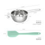 NyxSeat Bol à fondre au bain-marie 400 ml + 1 petite spatule en plastique – Casserole en acier inoxydable 304 pour chocolat, cho