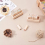 Tiardey 12 Pcs Mini Tampons en Caoutchouc en Bois Mignon DIY Diary Scrapbook Stamps Set avec Bo?Te en Bois - Amour + Mariage