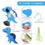 Kit Couture Enfant, 14 Pièces Kit de Bricolage en Feutre de Dinosaure, Kit de Loisirs Créatifs, Materiel Bricolage Activites Man