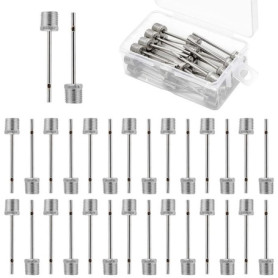 Kzouenzu Aiguilles De Pompe À Balles, Lot de 30 Aiguilles Embouts De Gonflage, Aiguilles De Pompe À Air en Acier Inoxydable, pou