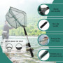 FoiiLiio Épuisette de Pêche Pliable,Epuisette Peche Truite Télescopique 130cm avec Une Longue Poignée Réglable,Épuisette Peche C