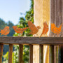 ZYEKIU 5 Pièces Oiseaux Decoratifs Decoration Jardin Exterieur Deco Exterieur Patine Rouille Naturelle Déco Jardin Métal Rouillé