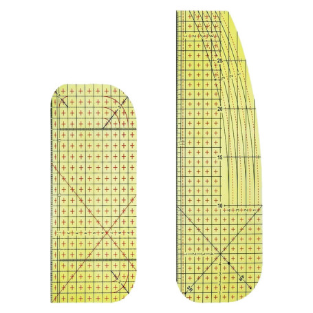 CHAOTEMAI 2 Pièces Regle de Repassage Avec Angle R Ligne D'angle et échelle de Ligne Droite Règle à Ourlet Résistante à la Chale