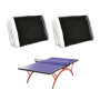 ZHYUAN 2 pièces,180cm*15cm Filet de tennis de table portable,polyester-coton noir,Filet de tennis de table long,Filet de ping-po