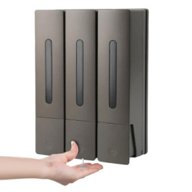 Lot de 3 Distributeurs de Savon Mural pour Douche, sans Perçage,Distribution Uniforme de Liquide, pour Salle de Bain Gel Douche,