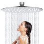 Tête de Douche 20cm Acier Inoxydable 304, Pommeau de Douche Rond 8 Pouces, Rotatif 360° Shower Head, Haute Pression, Economie d'