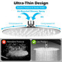 Tête de Douche 20cm Acier Inoxydable 304, Pommeau de Douche Rond 8 Pouces, Rotatif 360° Shower Head, Haute Pression, Economie d'