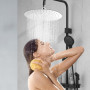 24,5cm Tete de Douche Pluie Rond Tête de Douche Pommeau de Douche en Acier Inoxydable Rotatif 360° Economie d'Eau Pomme de Douch