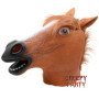 CreepyParty Costume d'halloween Fête Masque de Latex Tête Animale Cheval(Marron)