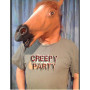 CreepyParty Costume d'halloween Fête Masque de Latex Tête Animale Cheval(Marron)