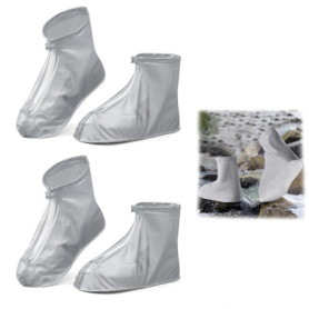 mongtsamz 2 Paires Sur Chaussure Imperméable, Couvre Chaussure Impermeable Réutilisables, Rembourré Et Pliable Avec Zip Protege 