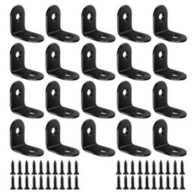 BuxiuGK 20 Pcs Support à Angle Droit Équerres de Fixation Forme de L à 90 Degrés Acier Inoxydable 20 * 20 * 16 mm Avec Vis - Noi