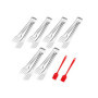 Abiyou Pince à Salade Inox, 6PCS Pinces de Service, Pinces Cuisine Envoyer 2 Pinceaux de Cuisson, Pinces de Cuisine en Acier Ino
