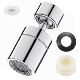 Pivotant Embout Robinet Cuisine,360°Aérateur de Robinet Aérateur Robinet Pivotant Embout de Robinet Réglable à Deux Modes pour R