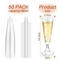 Behiruch 50 Pièces Flûtes à Champagne Transparent, Verres à Champagne en Plastique Élégantes Reutilisables, 160ml Gobelet Verre 