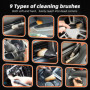 Pinceau Detailing Auto, 9 PCS Kit Nettoyage Voiture, Pinceau Nettoyage Voiture pour La Voiture Moto Cuir, Tableau de Bord, Intér