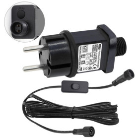 Transformateur LED CZJUTAI IP44 Alimentation pour éclairage de Noël avec prise - Prise européenne （ EL/FC36V12W) avec interrupte