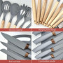 Set Couteaux de cuisine, ensemble d'Ustensiles de cuisine de 19 pièces, comprenant 5 couteaux et 13 Ustensiles de cuisine en sil
