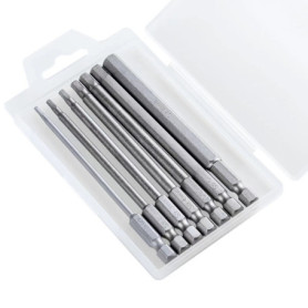 Embout de Tournevis Hexagonale 7pcs, YUHIAKE Embouts Hexagonaux Long, Embout de Vissage Hex H2, H2,5, H3, H4, H5, H6, H8, 100mm 