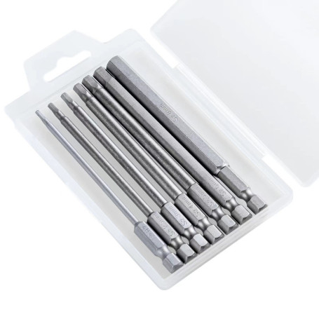 Embout de Tournevis Hexagonale 7pcs, YUHIAKE Embouts Hexagonaux Long, Embout de Vissage Hex H2, H2,5, H3, H4, H5, H6, H8, 100mm 