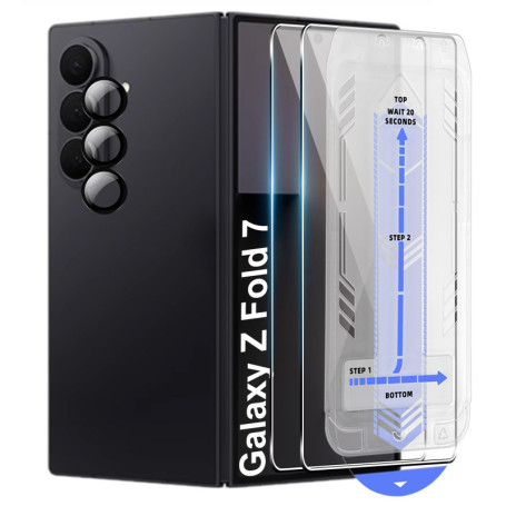 Verre Trempé pour Samsung Galaxy Z Fold 7 5G Film de Protection D'écran + Caméra Arrière Protecteur avec Haute Transparence à 99