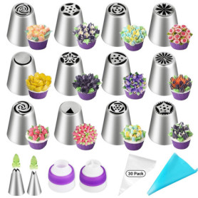 47 Set de Douilles Patisserie Russes - Kit Patisserie - Ustensiles à Pâtisserie - Accessoire Patisserie - Set de Douille Patisse