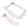 Cadre à Gâteau - Moule Réglable 28-53 x 18-32 x 10 cm - Acier Inoxydable - avec Séparateur, Cuisson Uniforme et Gâteaux à Étages