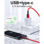 [2pcs 2m] 100W PD3.0 USB C à C Câble de charge rapide + 3.1A USB A vers C de nylon tressé charge rapide Câble pour iPhone 16 Pro