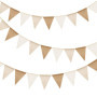 AOOTUERL Guirlande Fanions Toile de Jute Brun et Beige, 8M avec 24PCS Vintage Lin Triangle Drapeau Banderole pour Chambre d'enfa