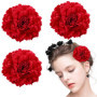 AOOTUERL 3pcs grandes barrettes à cheveux en forme de pivoine, pour cheveux, bibi vintage rose pour femmes, filles, fête, plage,